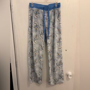 Disney Frozen Olaf Fuzzy PJ Pants W/ Drawstring Elastic Waistband Woman’s Size S